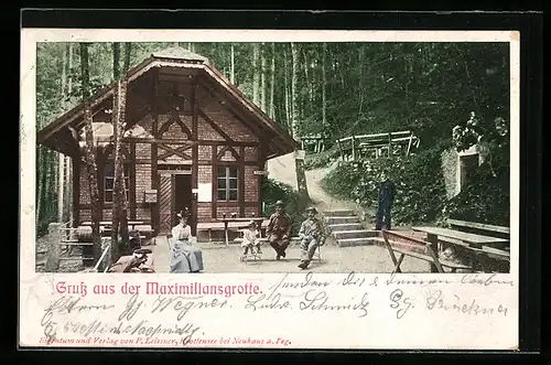 AK Krottensee, Blick auf das Gasthaus Maximiliansgrotte