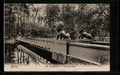 AK Berlin, Löwenbrücke im Tiergarten