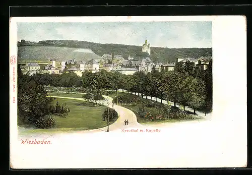 AK Wiesbaden, Nerothal m. Kapelle