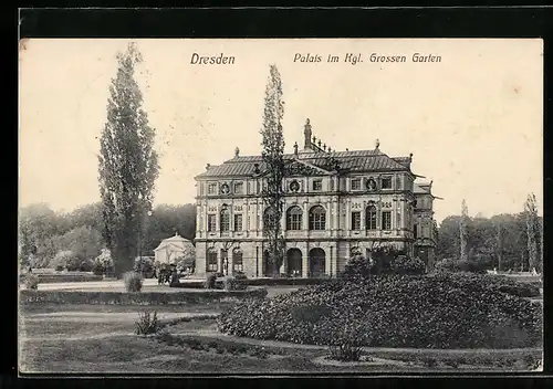 AK Dresden, Ansicht des Palais im Kgl. Grossen Garten