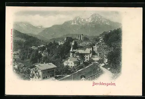 AK Berchtesgaden, Strassenpartie am Ortseingang