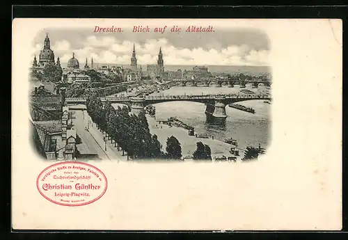 AK Dresden, Blick auf die Altstadt