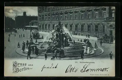 AK Berlin, Partie am Schlossbrunnen