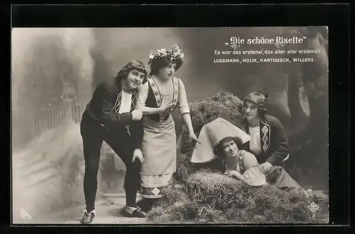 AK Die schöne Risette, Szene im Heuhaufen