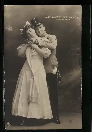 AK Ein Walzertraum, Sänger Mizzi Zwerenz und Fritz Werner, Operette
