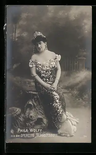 AK Operette Vergeltsgott, Phila Wolff im Kleid