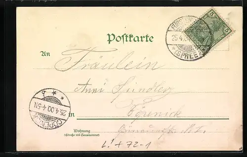 Lithographie Berlin-Treptow, Tunnel der Spree-Untergrund-Bahn, Ortspartie