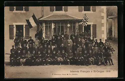 AK Internes Francais à St-Cergue 1916