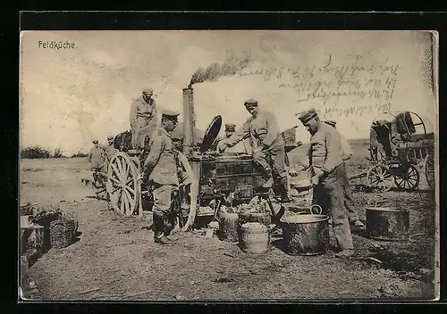AK Soldaten in der Feldküche