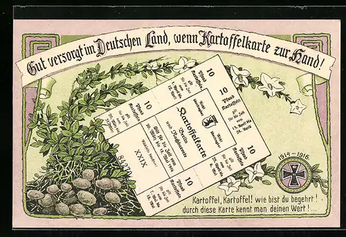 AK Kartoffelkarte für Berlin und Nachbarorte