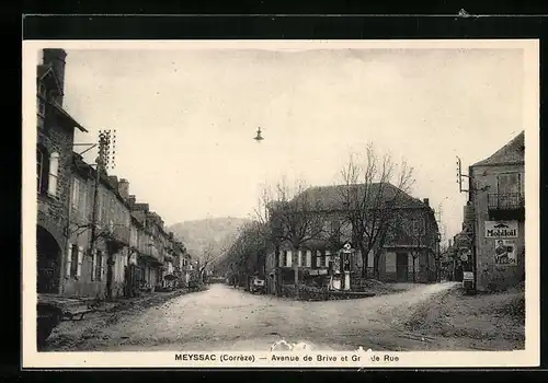 AK Meyssac, Avenue de Brive et Grande Rue