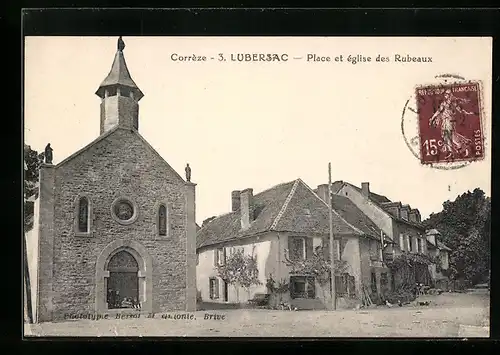 AK Lubersac, Place et eglise des Rubeaux