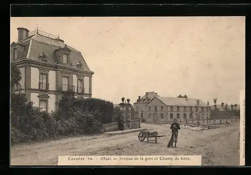 AK Objat, Avenue de la gare et Champ de foire
