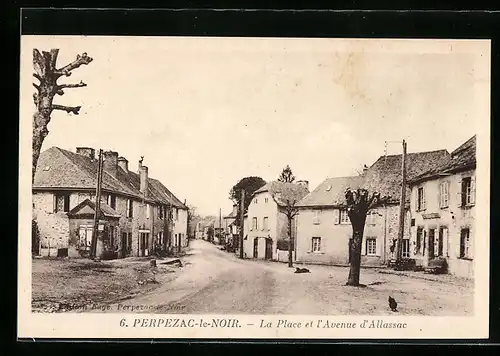 AK Perpezac-le-Noir, La Place et l`Avenue d`Allassac