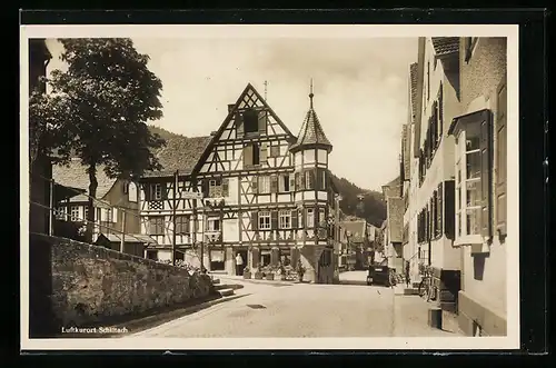AK Schiltach, Strassenpartie mit Gasthaus
