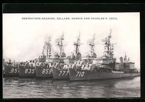 AK Destroyers Gearing, Zellars, Norris and Charles P. Cecil, Kriegsschiffe