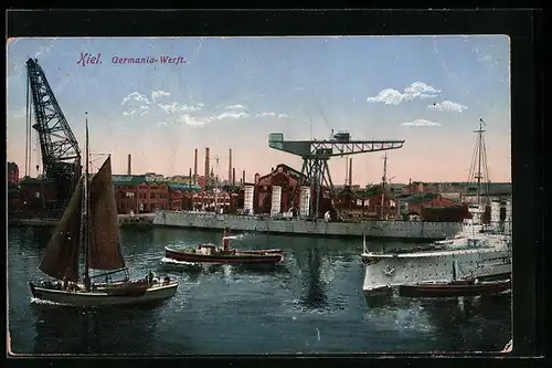 AK Kiel, Germania-Werft mit Kran