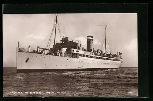 AK Helgoland, Nordseebäder-Dampfer Kaiser