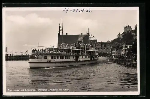 AK Meersburg am Bodensee, Dampfer Allgäu im Hafen