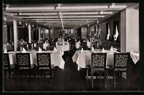 AK Passagierschiff Deutschland, Speisesaal der Touristen-Klasse