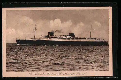 AK Vier-Schrauben-Turbinen-Schnelldampfer Bremen