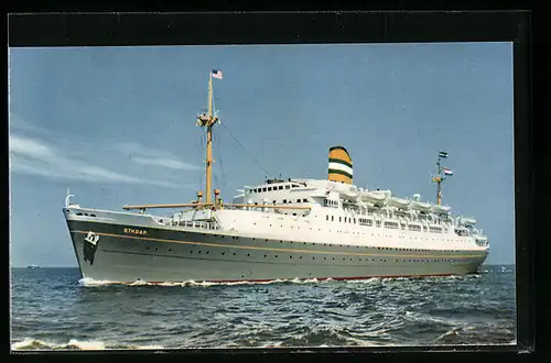 AK Passagierschiff SS Ryndam auf hoher See