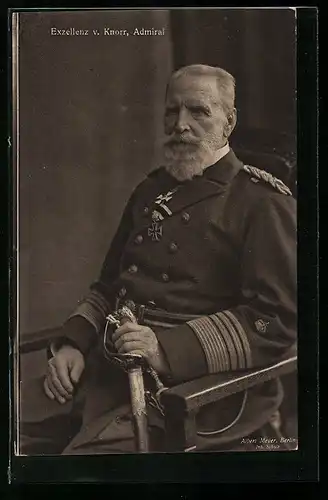AK Ihre Exzellenz Admiral v. Knorr im Portrait