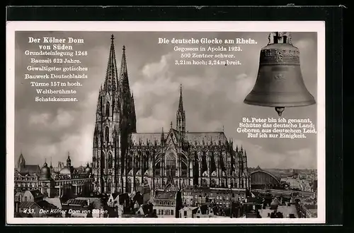 AK Köln, Dom, die deutsche Glocke