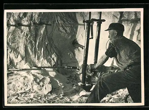 AK Kalibergbau im Harz, Bergmann mit Bohrer