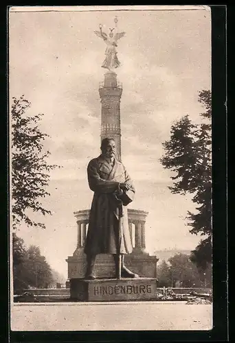 AK Siegessäule, Statue Hindenburg, Kriegshilfe