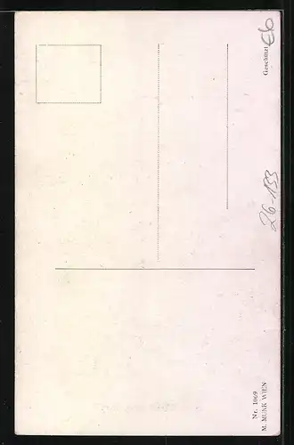 Künstler-AK Franz Kuderna: Frau freut sich über die ingetroffene Post
