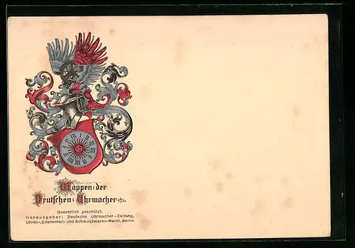 AK München, Uhrmacher-Reichstagung, Wappen der deutschen Uhrmacher