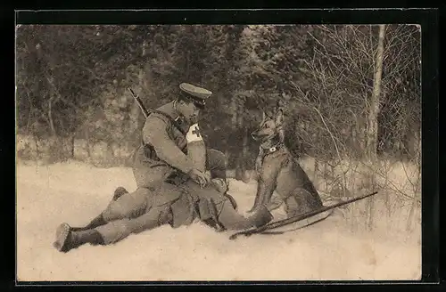 AK Sanitätshund Troll hat einen Verwundeten aufgespührt