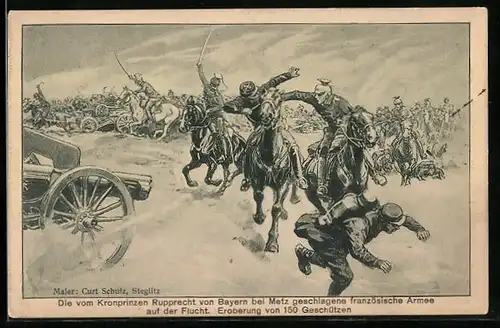 Künstler-AK Curt Schulz-Steglitz: Französische Armee auf der Flucht