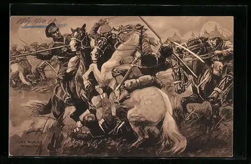 Künstler-AK Curt Schulz-Steglitz: Die Armee Hindenburgs schlägt die Russen bei Wloclawec
