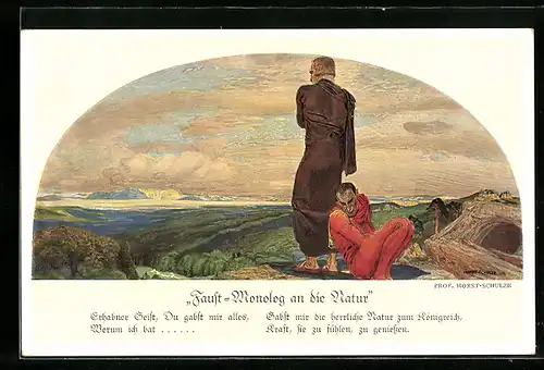 Künstler-AK Faust, Monolog an die Natur
