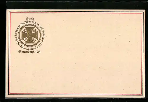 AK Frauendank 1914, Eisernes Kreuz