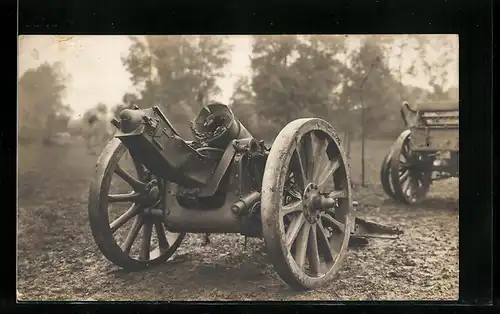 AK Zerstörtes Artillerie-Geschütz