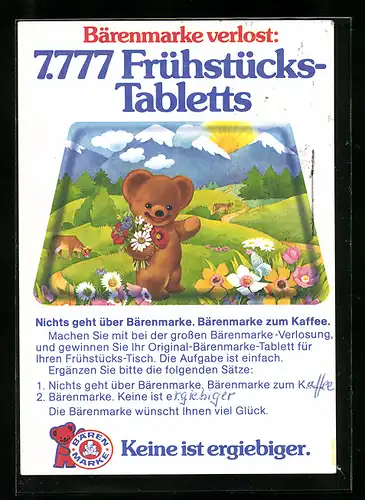 Künstler-AK Reklame für Bärenmarke