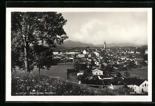 AK Traunstein /Bayerisches Hochland, Ortsansicht aus der Vogelschau