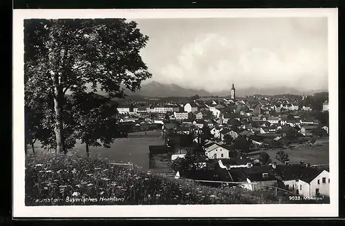 AK Traunstein /Bayerisches Hochland, Ortsansicht aus der Vogelschau