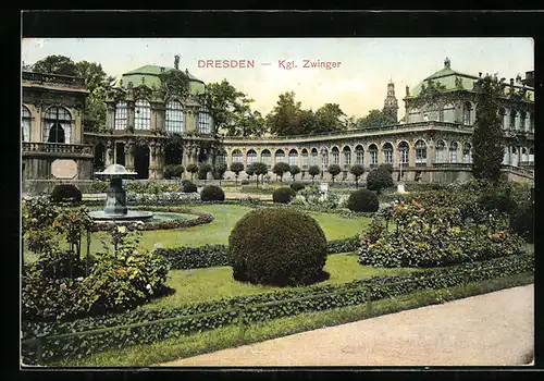 AK Dresden, Kgl. Zwinger, Gatenansicht