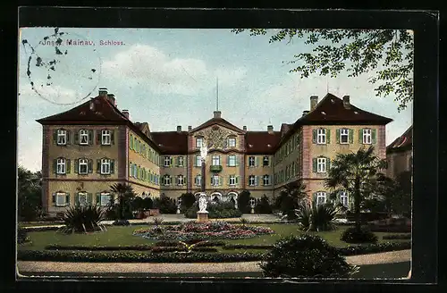 AK Insel Mainau, Schloss mit Denkmal