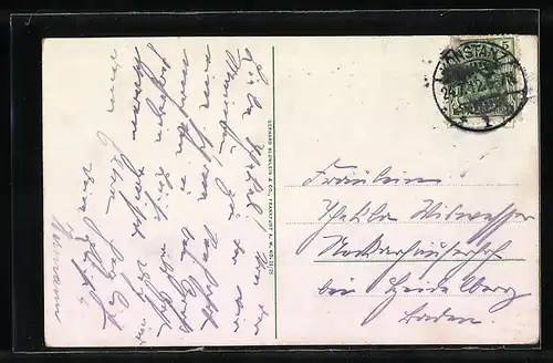 AK Insel Mainau, Schloss mit Denkmal