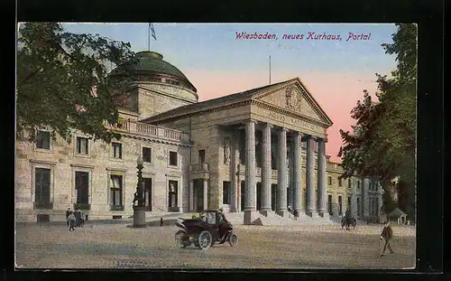 AK Wiesbaden, XXXVIL Kongress für innere Medizin 1925, Neues Kurhaus, Portal