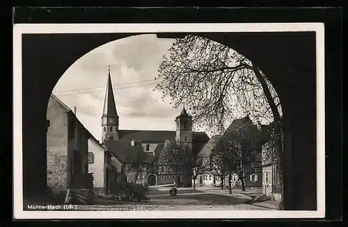 AK Münnerstadt / Ufr., Durchblick auf die Kirche