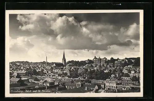 AK Flensburg, Blick auf St. Nicolai