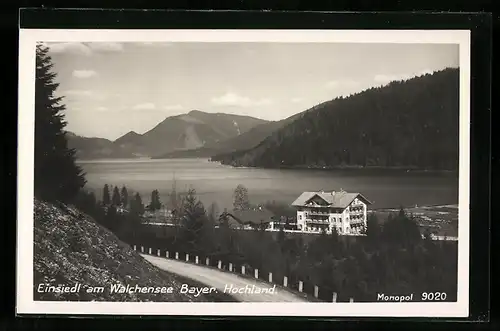 AK Einsiedl am Walchensee /Bayer. Hochland, Ortspartie mit Hotel