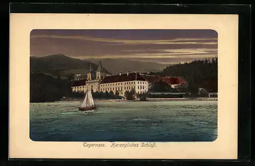 AK Tegernsee, Herzogliches Schloss mit Segelboot