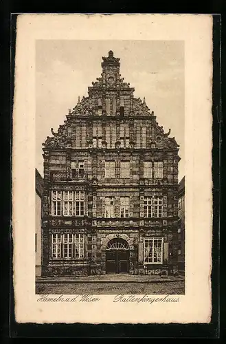 AK Hameln a. d. Weser, Das Rattenfängerhaus, Frontansicht